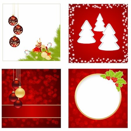simsearch:400-07061808,k - Set of christmas background with toys. Vector illustration. Photographie de stock - Aubaine LD & Abonnement, Code: 400-06481696