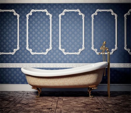 classic style bathtub ( photo and cg elements compilation) Stock Photo - Budget Royalty-Free & Subscription, Code: 400-06481967