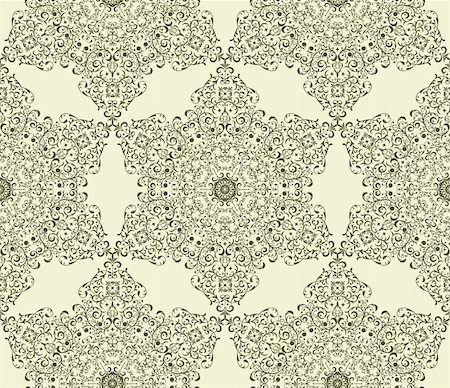 vector seamless  vintage  highly detailed hexagon  pattern with  highly detailed floral composition, fully editable eps 8 file, pattern in swatch menu Stock Photo - Budget Royalty-Free & Subscription, Code: 400-06482011