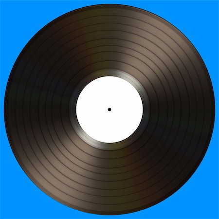 simsearch:400-05323165,k - Vinyl record with blank label on a blue background. Foto de stock - Royalty-Free Super Valor e Assinatura, Número: 400-06482035