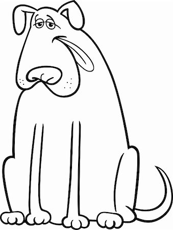 sitting colouring cartoon - Cartoon Illustration of Funny Big Dog for Coloring Book Stock Photo - Budget Royalty-Free & Subscription, Code: 400-06482137