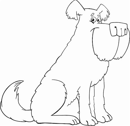 simsearch:400-07485347,k - Cartoon Illustration of Funny Shaggy Sheepdog Dog for Coloring Book or Coloring Page Fotografie stock - Microstock e Abbonamento, Codice: 400-06482147