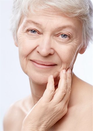 simsearch:400-06482471,k - Elderly woman on a white background Stock Photo - Budget Royalty-Free & Subscription, Code: 400-06482470