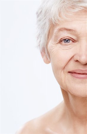 simsearch:400-06482471,k - Elderly woman on a white background Stock Photo - Budget Royalty-Free & Subscription, Code: 400-06482471