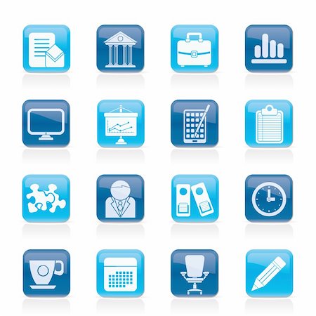 folder icon sets - Business and office icons - vector icon set Stock Photo - Budget Royalty-Free & Subscription, Code: 400-06482573