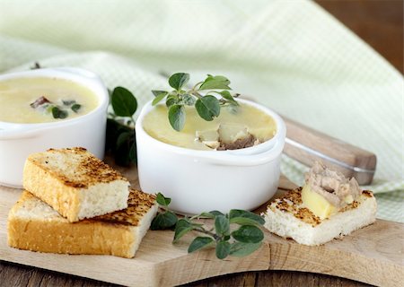 Homemade chicken liver pate and  piece of bread Stock Photo - Budget Royalty-Free & Subscription, Code: 400-06483077