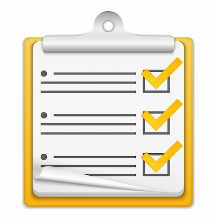 simsearch:400-08132580,k - Orange check list icon, vector eps10 illustration Stock Photo - Budget Royalty-Free & Subscription, Code: 400-06483465