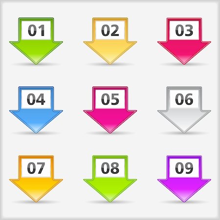 Arrows with numbers, vector eps10 illustration Stock Photo - Budget Royalty-Free & Subscription, Code: 400-06483488