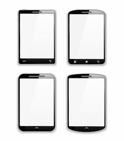 simsearch:400-07309242,k - Setof four modern black smartphones, top view, vector eps10 illustration Stock Photo - Budget Royalty-Free & Subscription, Code: 400-06483482