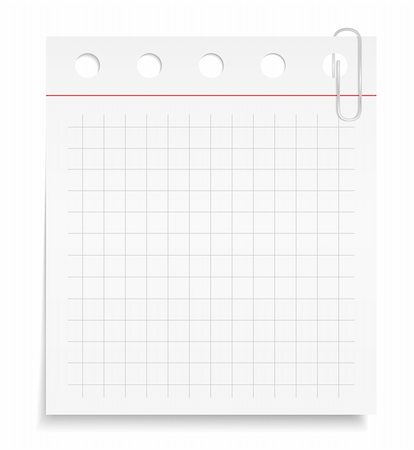 simsearch:400-09224024,k - White paper note with clip, vector eps10 illustration Stock Photo - Budget Royalty-Free & Subscription, Code: 400-06483498