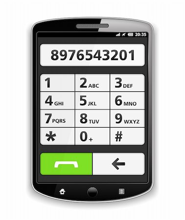 simsearch:400-04511025,k - Modern mobile phone with keyboard on the screen, top view, vector eps10 illustration Stock Photo - Budget Royalty-Free & Subscription, Code: 400-06483500