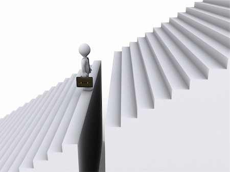 simsearch:400-05920330,k - 3d businessman is standing in front of gap of stairs Stock Photo - Budget Royalty-Free & Subscription, Code: 400-06483602