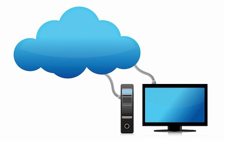 Cloud computing concept severs and terminal illustration design Stock Photo - Budget Royalty-Free & Subscription, Code: 400-06483887