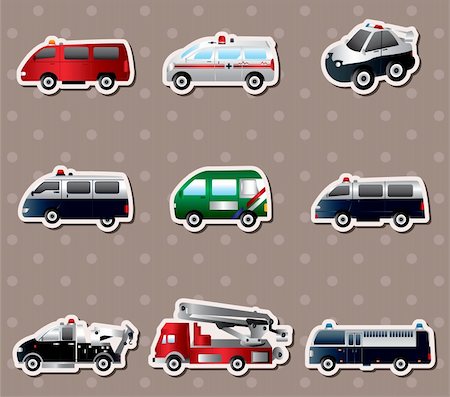 Vector illustration of different types car stickers Photographie de stock - Aubaine LD & Abonnement, Code: 400-06514027