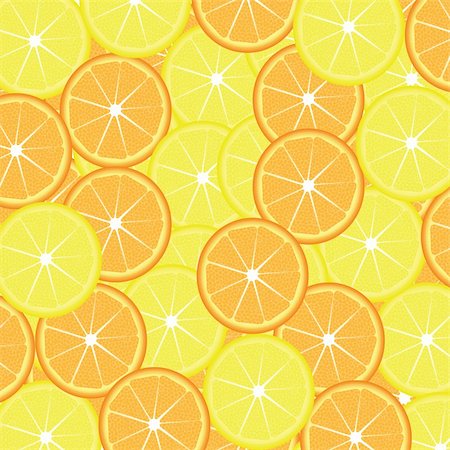 seamless summer backgrounds - Slices of lemon and orange seamless background, vector illustration Stock Photo - Budget Royalty-Free & Subscription, Code: 400-06514389