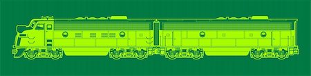 vector illustration of a diesel locomotive. Stock Photo - Budget Royalty-Free & Subscription, Code: 400-06514448