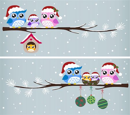 Owl christmas celebration design vector Stock Photo - Budget Royalty-Free & Subscription, Code: 400-06514473