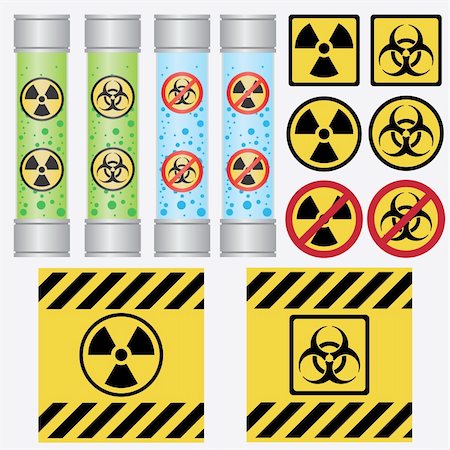 simsearch:400-05059412,k - Objects with radioactive and biohazard labels on the white background. Also available as a Vector in Adobe illustrator EPS 8 format, compressed in a zip file. Photographie de stock - Aubaine LD & Abonnement, Code: 400-06514483
