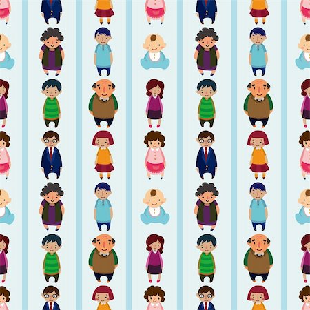 pretty cartoon mother - seamless family pattern Stock Photo - Budget Royalty-Free & Subscription, Code: 400-06514537