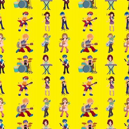 seamless rock band pattern Stock Photo - Budget Royalty-Free & Subscription, Code: 400-06514558