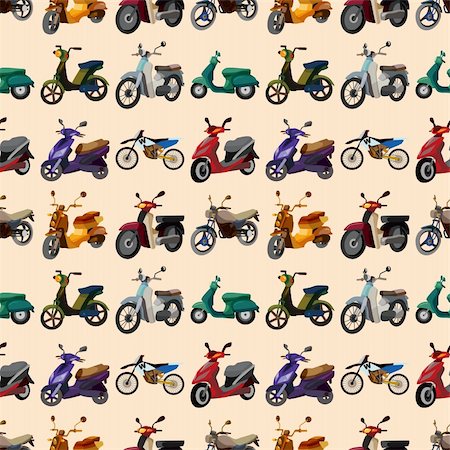 draw bike with people - seamless motorcycle pattern Foto de stock - Super Valor sin royalties y Suscripción, Código: 400-06514550