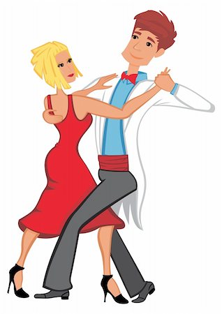 Illustration of elegance couple dancing waltz Stock Photo - Budget Royalty-Free & Subscription, Code: 400-06514582