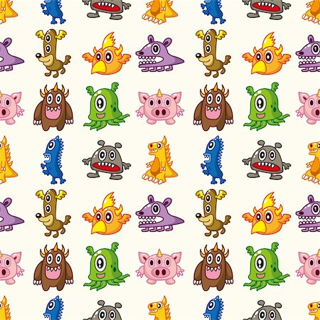 dinosaur cartoon background - seamless monster pattern Stock Photo - Budget Royalty-Free & Subscription, Code: 400-06514716