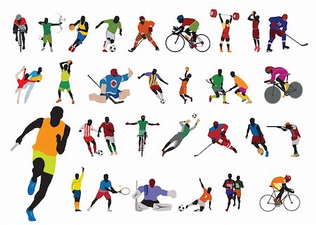 simsearch:400-04809582,k - Silhouettes athlete. Vector set for you design Stock Photo - Budget Royalty-Free & Subscription, Code: 400-06514712