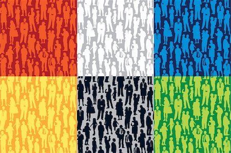 simsearch:400-07924838,k - Pattern - crowd of people walking on a street. Foto de stock - Super Valor sin royalties y Suscripción, Código: 400-06514755