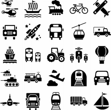 Set of different transport icons. Stock Photo - Budget Royalty-Free & Subscription, Code: 400-06514817