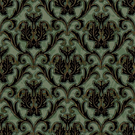 damask vector - seamless floral damask brocade pattern background vector Stock Photo - Budget Royalty-Free & Subscription, Code: 400-06515022