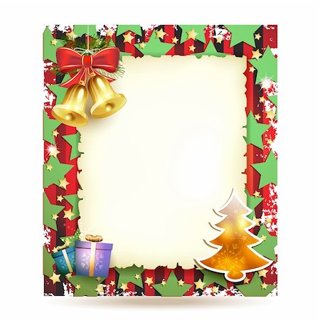 simsearch:400-06514635,k - Christmas card with bell and old paper Photographie de stock - Aubaine LD & Abonnement, Code: 400-06515290