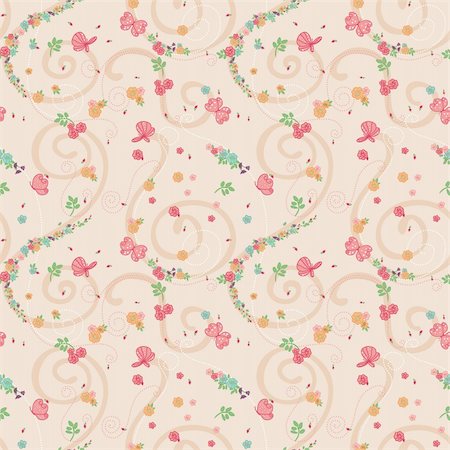 Seamless pattern of Little Colorful Flowers Stock Photo - Budget Royalty-Free & Subscription, Code: 400-06515355