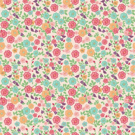 Seamless Little Flowers pattern Stock Photo - Budget Royalty-Free & Subscription, Code: 400-06515389