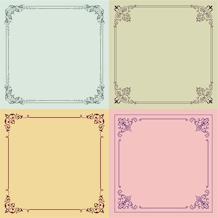 simsearch:400-06850003,k - Four color decorative frames Stock Photo - Budget Royalty-Free & Subscription, Code: 400-06515486