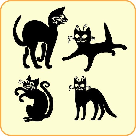 simsearch:400-08753042,k - Black cats - vector set. Vinyl-ready EPS. Photographie de stock - Aubaine LD & Abonnement, Code: 400-06515604