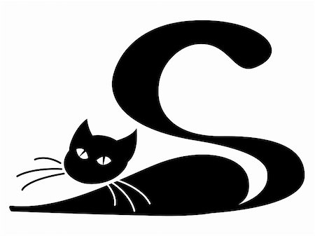 Black cat lying over white background Stock Photo - Budget Royalty-Free & Subscription, Code: 400-06515750