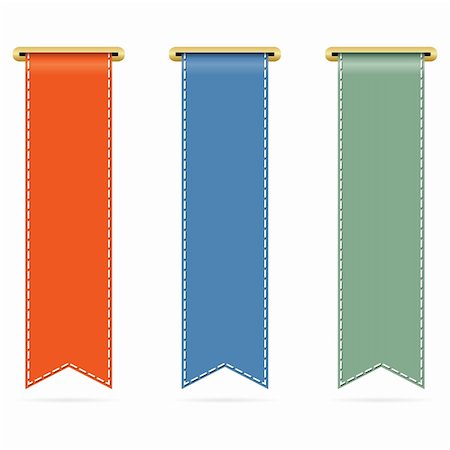 Set of different ribbons. Vector illustration. Stockbilder - Microstock & Abonnement, Bildnummer: 400-06515875