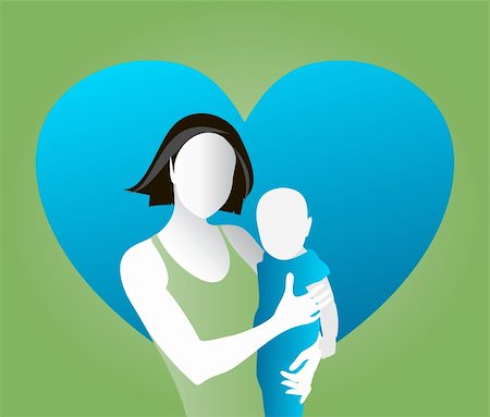 Vector illustration of mother and child Stock Photo - Budget Royalty-Free & Subscription, Code: 400-06515884