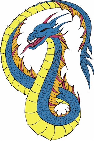 simsearch:400-04992940,k - Long japanese dragon worm. Color vector illustration. Photographie de stock - Aubaine LD & Abonnement, Code: 400-06516088