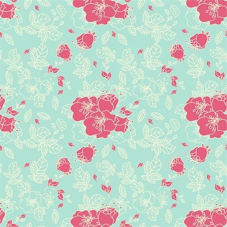 Seamless Rose Pattern in Blue background Stock Photo - Budget Royalty-Free & Subscription, Code: 400-06516095
