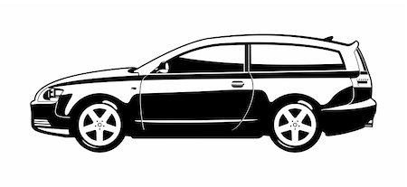 simsearch:400-04121043,k - black and white illustration hatchback (three door) Foto de stock - Super Valor sin royalties y Suscripción, Código: 400-06516150