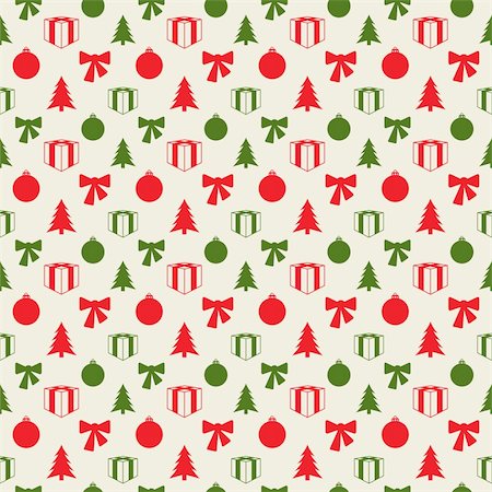 Retro Christmas pattern in editable vector format Stock Photo - Budget Royalty-Free & Subscription, Code: 400-06516482