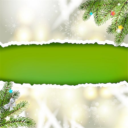 simsearch:400-06514635,k - Christmas pine tree with green background Photographie de stock - Aubaine LD & Abonnement, Code: 400-06517508