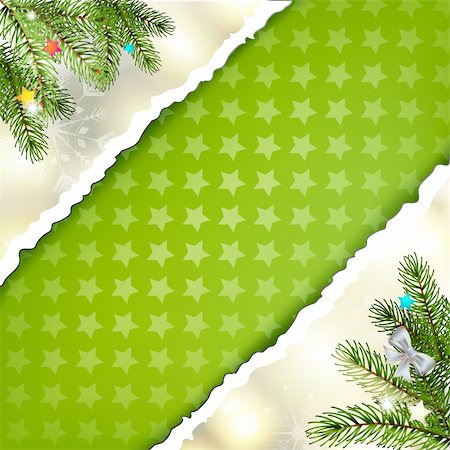 simsearch:400-06514635,k - Christmas pine tree with green background Photographie de stock - Aubaine LD & Abonnement, Code: 400-06517509