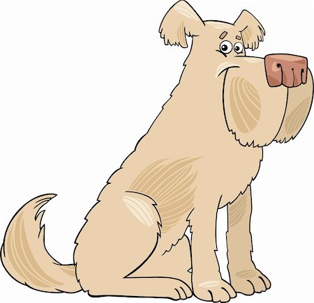 simsearch:400-06356130,k - Cartoon Illustration of Funny Shaggy Beige Sheepdog Dog Stockbilder - Microstock & Abonnement, Bildnummer: 400-06517619