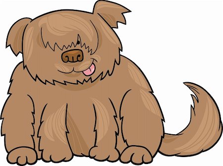 simsearch:400-06523040,k - Cartoon Illustration of Funny Shaggy Sheepdog or Bobtail Dog Photographie de stock - Aubaine LD & Abonnement, Code: 400-06517613