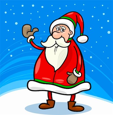 simsearch:400-08260733,k - Cartoon Illustration of Funny Santa Claus or Papa Noel or Father Christmas Photographie de stock - Aubaine LD & Abonnement, Code: 400-06517621