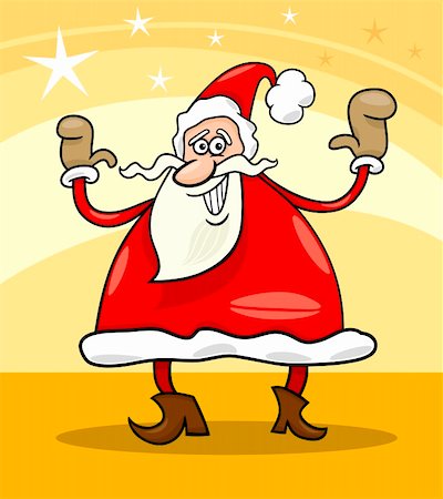 simsearch:400-08260733,k - Cartoon Illustration of Funny Santa Claus or Papa Noel or Father Christmas Photographie de stock - Aubaine LD & Abonnement, Code: 400-06517623