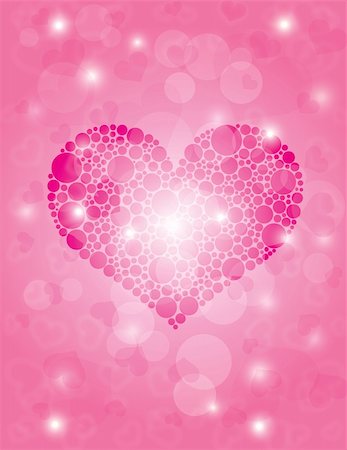simsearch:400-06630484,k - Valentines Day Hearts Polka Dots on Bokeh Background Illustration Stock Photo - Budget Royalty-Free & Subscription, Code: 400-06519214